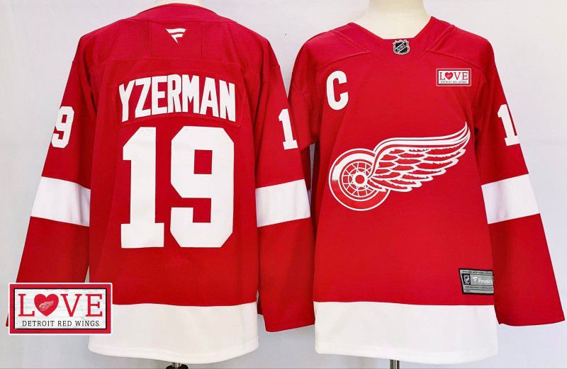 Men Detroit Red Wings 19 Yzerman Red Fanatics 2025 NHL Jersey style 6
